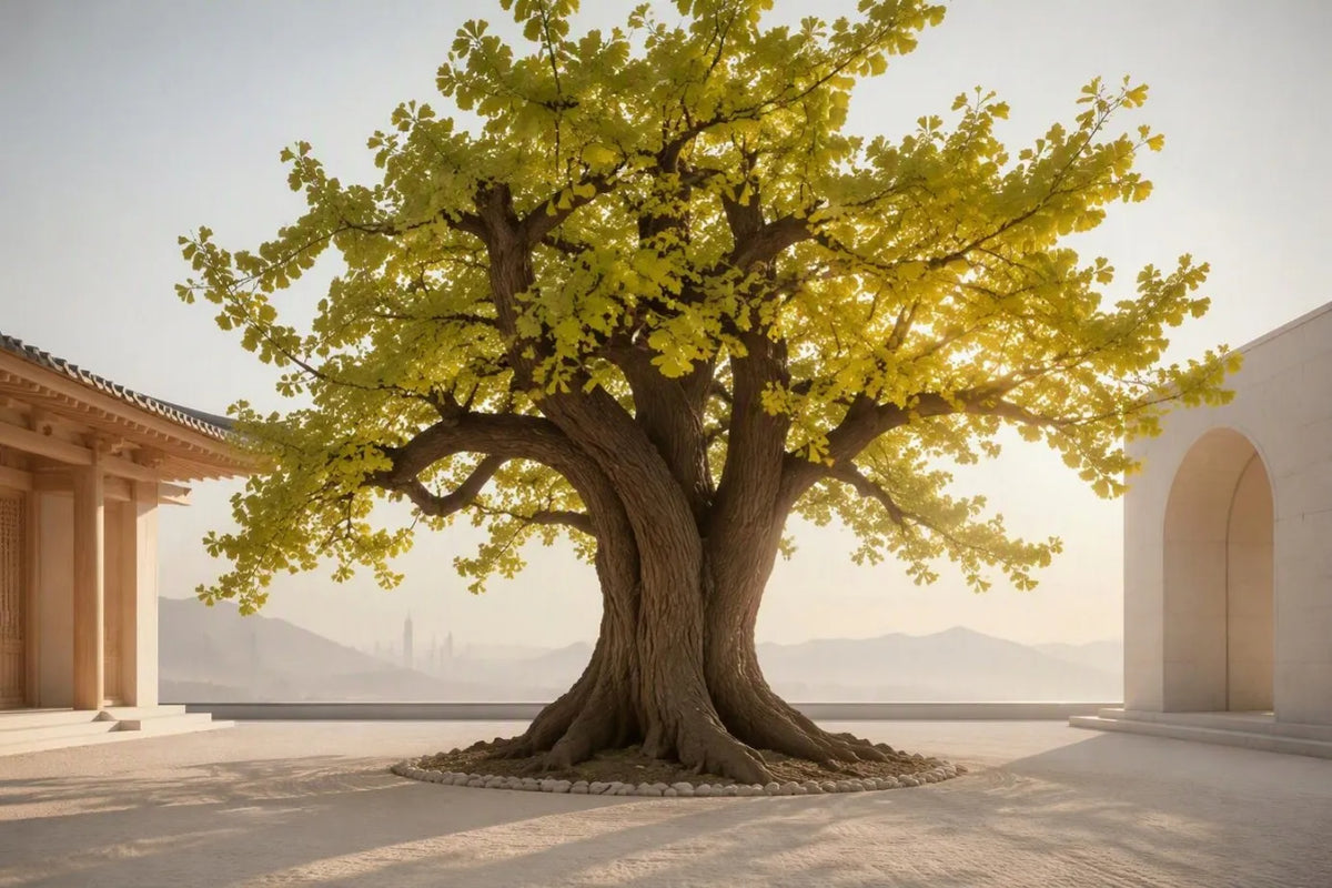 Ginkgo tree in natural warm light